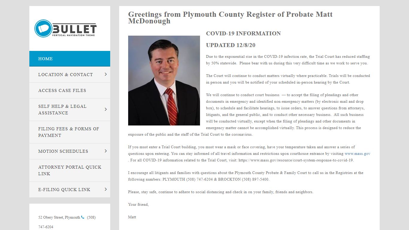 Plymouth County Registry of Probate – Matthew J. McDonough, Register